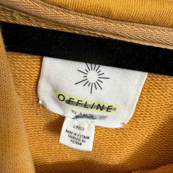 Aerie OFFLINE Oversized Golden Yellow Hoodie Sweatshirt Small - Picture 2 of 5